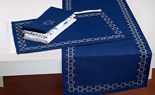 Hanukkah Star of David Table Runner 14x70 Inch Festival Holiday Decor