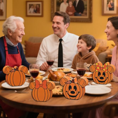 Fall Wooden Table Decorations - 4pcs Pumpkin Centerpieces