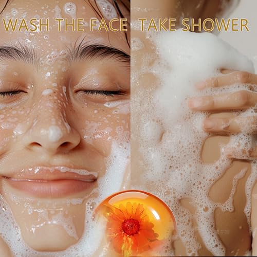 Amino Acid Flower Amber Bar Soap - Gentle Moisturizing Facial Cleanser