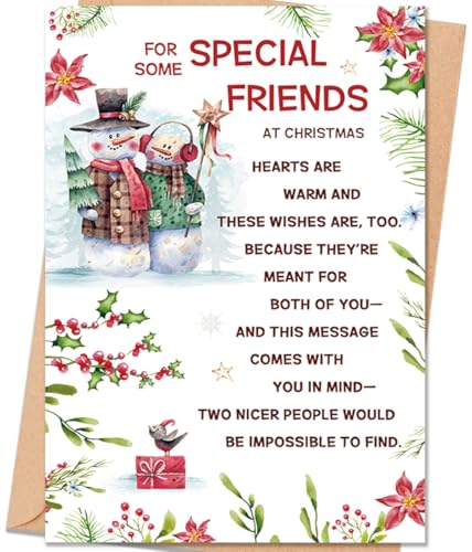 Funny Best Friend Christmas Card HZ-211 - Holiday Greeting Card with Snowmen