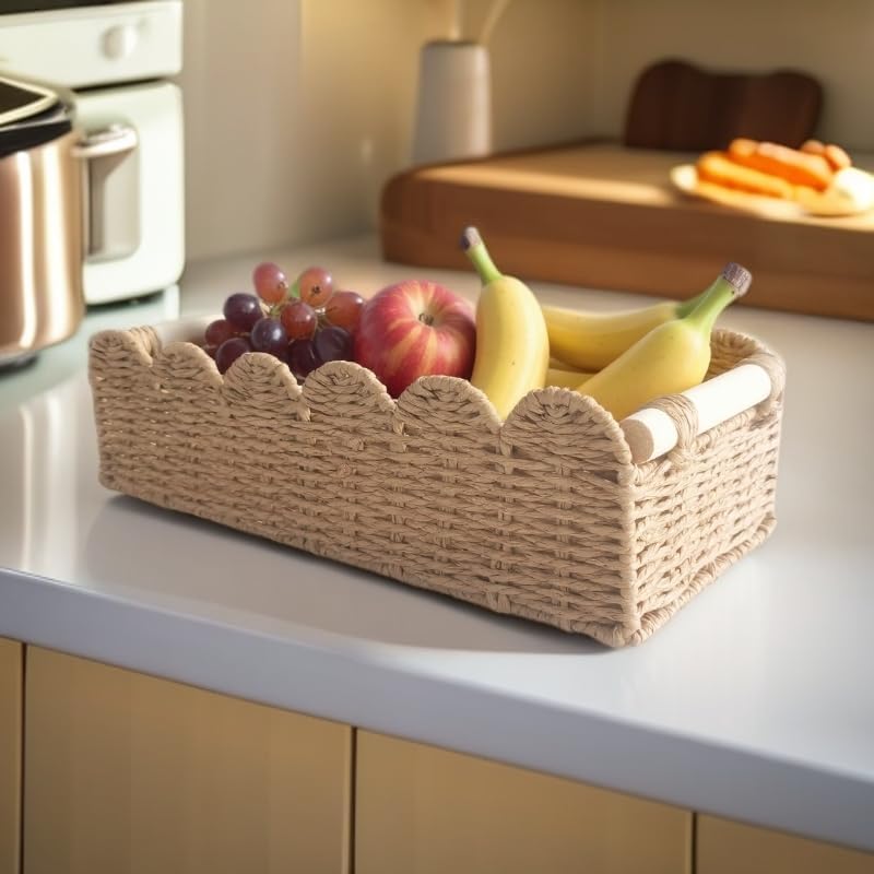 Toilet Paper Storage Basket - Decorative Organizer for Bathroom Tank Top | Functional Home Decor