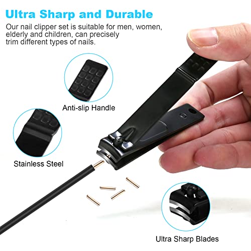 DUCOO 4-Piece Stainless Steel Nail Clipper Set with Nail File and Cutter