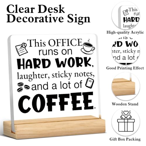 Funny Acrylic Desk Sign for Office Decor - 4x4 Inches
