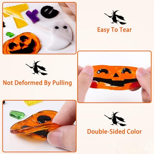 Halloween Gel Window Clings - 6pcs Spooky Decor Decals
