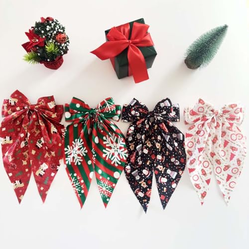 LINMEIZAI Christmas Hair Bows for Women, Big Long Tail Bow Hair Clips