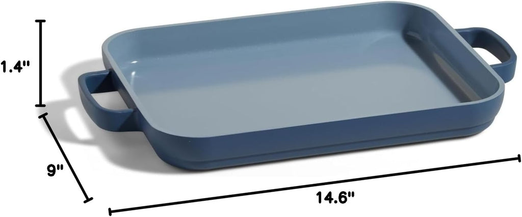 Our Place Mini Griddle Pan - 9" Nonstick Ceramic Griddle for Stovetop & Oven | PFAS-Free, Oven-Safe to 450°F | Blue Salt