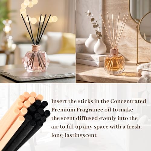 20 Pcs Reed Diffuser Replacement Sticks - 10 Black & 10 Natural