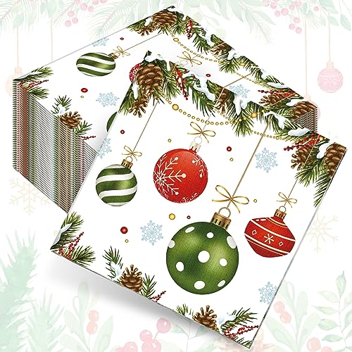 Christmas Pine Cone Disposable Cocktail Napkins - 200 Pieces