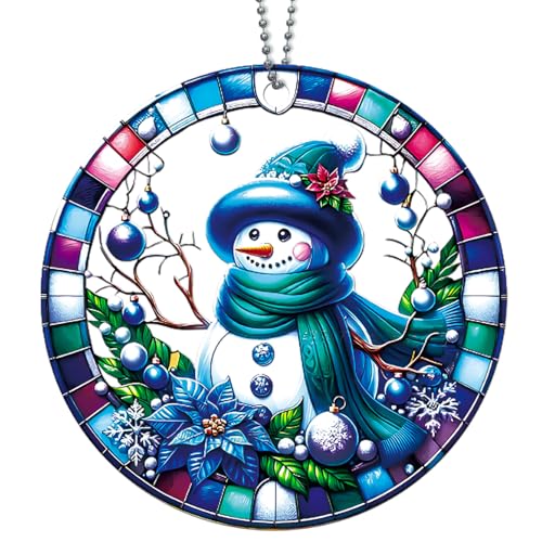 Acrylic Snowman Christmas Tree Ornament with Gift Box