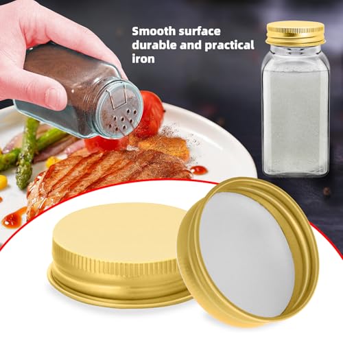 6 Pcs Iron Jar Lids for 4oz & 6oz Spice Jars - Airtight Seal