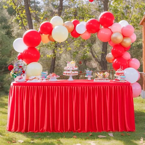 9ft Red Pleated Table Skirt for Rectangle Tables Wedding Party Banquet Decor - Variation of THIS listing