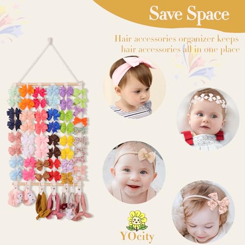 YOcity Hair Bow Organizer for Girls - Wall Hanging Storage