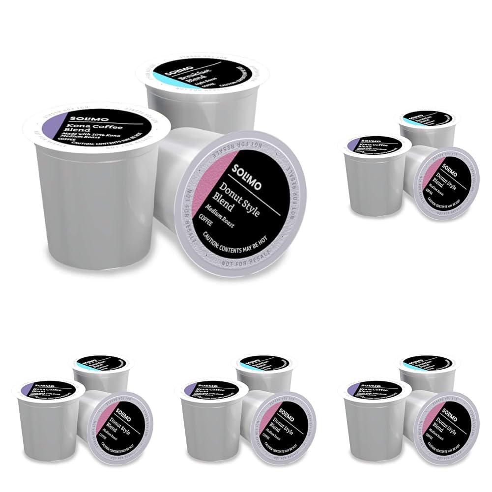 Solimo Coffee Pods - Light & Medium Roast Variety Pack | Compatible with Keurig 2.0 | 100 Count