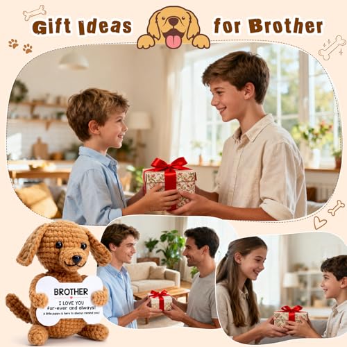Brother Crochet Dog Gift | Handmade Plush Puppy for Brother