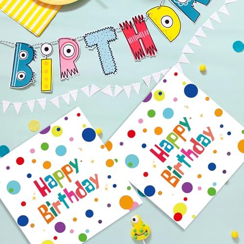 Colorful Dots Happy Birthday Paper Napkins - 50 Pack