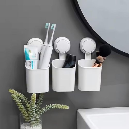 Suction Cup Organizer, Kitchen Tableware Holder, Toothbrush Holder, Durability, Removable, Waterproof
