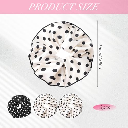 Sibba Large Satin Hair Scrunchies 3-Pack - 7 Inch Oversized Jumbo Ties