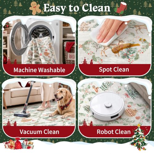 2x3 Christmas Area Rug - Grey Washable Non-Slip Entryway Carpet (Variation: Grey / 2' x 3')