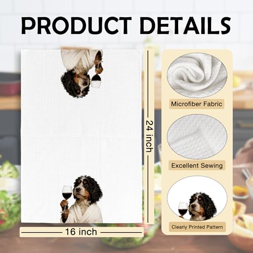 Bernedoodle Bathroom Hand Towels Set of 2 Funny Dog Decor 16x24