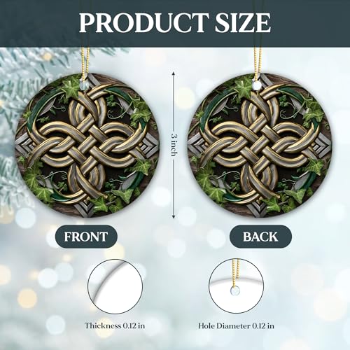 Celtic Knot Christmas Ornament – Irish Ceramic Décor 2025