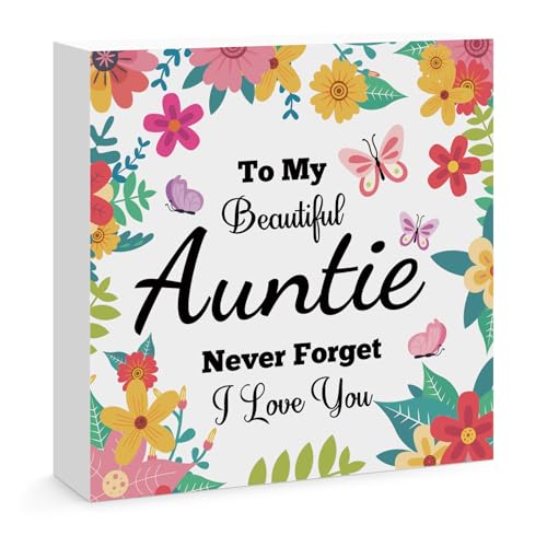 Aunt-Style Wooden Sign for Home Office Desk Decor - Christmas Birthday Gift from Niece Nephew - Variation 5