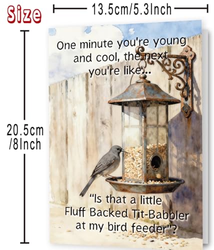 Funny Birthday Card with Bird Feeder Joke - Humorous Aging Card