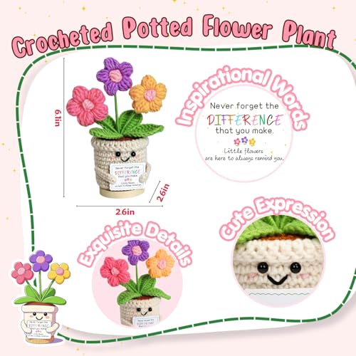Inspirational Crochet Flower Gift Set for Women - Teacher Appreciation
