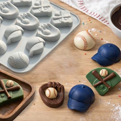 20-Cavity Baseball Silicone Mold for Cake & Candy Decorating