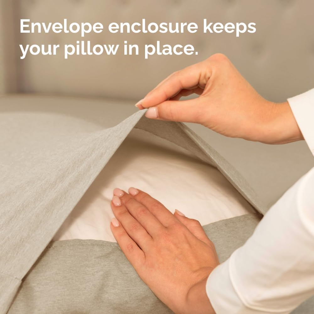 Queen Pillow Cases by [Brand Name] - Ultra Soft Hotel Quality Covers | Wrinkle-Free & Fade Resistant - 2 Piece Set in Heathered Beige