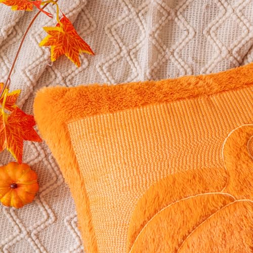 AQOTHES Pumpkin Fall Orange Rust Throw Pillow Cover 18 x 18 - Set of 1, Autumn Decor