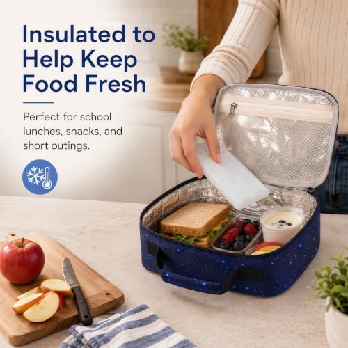 LEDAOU Astronaut Insulated Lunch Box for Kids - Reusable Lunch Bag