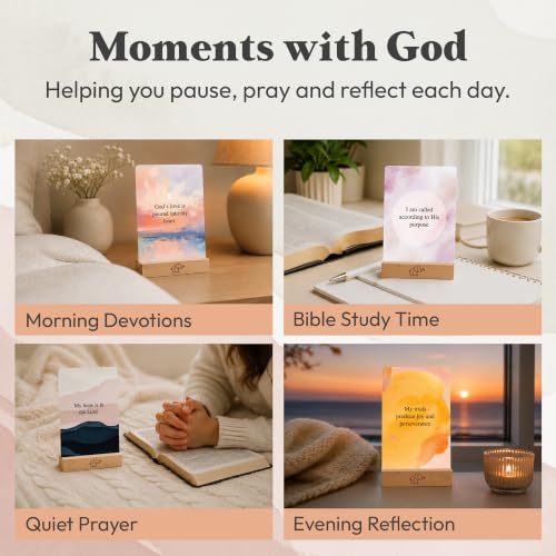 Biblical Affirmations for Women - 50 Daily Scripture Cards with Stand