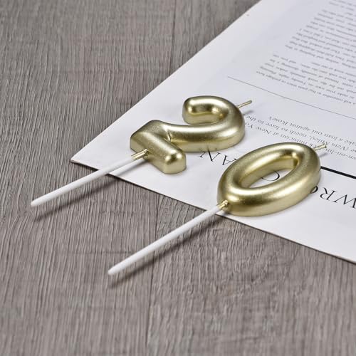 20th Birthday Candles - Glitter Gold Number 20 (2 pcs)