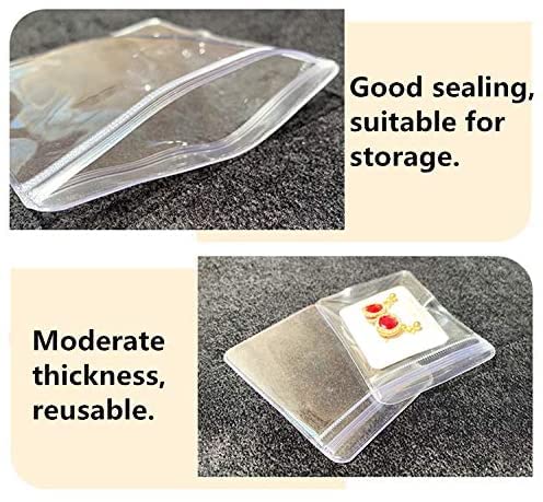 NATX 100 Clear PVC Zip Lock Jewelry Bags - Airtight Organizers