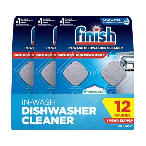 Finish Dishwasher Cleaner Tablets, Deep Cleaning Grease Remover - 12 Count