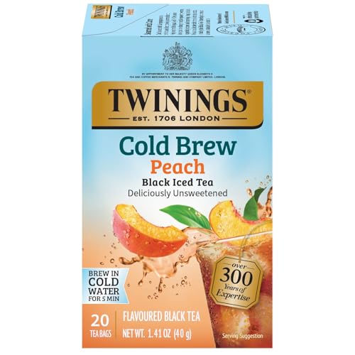 Twinings Peach Cold Brew Iced Black Tea Bags - 20 Count