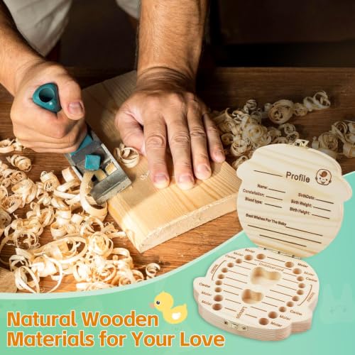 Esmorah Baby Teeth & First Hair Keepsake Box for Boys - First Tooth & Hair Holder
