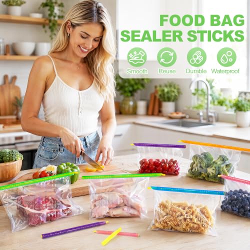 Reusable Food Bag Sealer Sticks - Airtight & Watertight Snack & Food Storage Clips