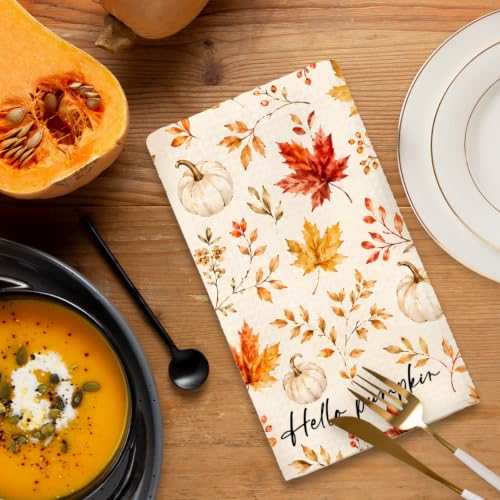 MUBIAO Fall Kitchen Towels Set of 2 - 13.5x23.5 Inch Decorative Hand Towels