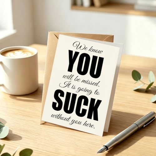 Lhazyl Funny Coworker Farewell Card - Going to Suck Sarcastic Goodbye from Group Team - Model LVE-HK-KC85