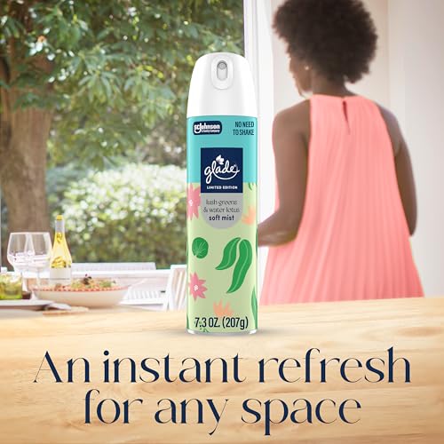 Glade Soft Mist Air Freshener Spray - Lush Greens & Water Lotus, 6 Pack