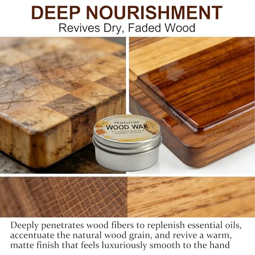 Natural Wood Wax for Cutting Boards & Kitchen Utensils - 2.82 oz