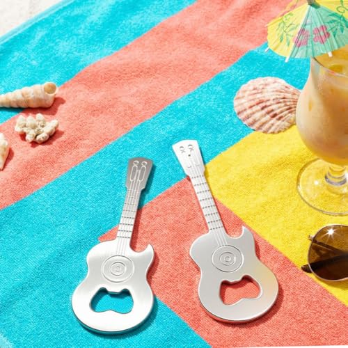 Guitar Shaped Stainless Steel Bottle Opener - 2 Pack Gift Set