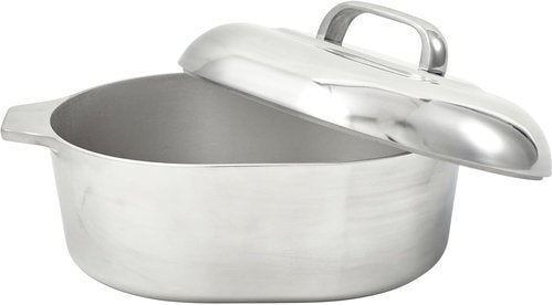 IMUSA USA Heavy-Duty Cajun Oval Aluminum Roaster - 15-Inch Silver Cookware