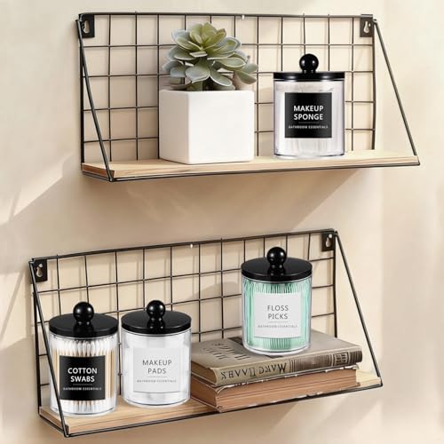 SheeChung 3-Pack Acrylic Qtip Holder Dispenser Set - 10oz Organizers for Bathroom & Vanity