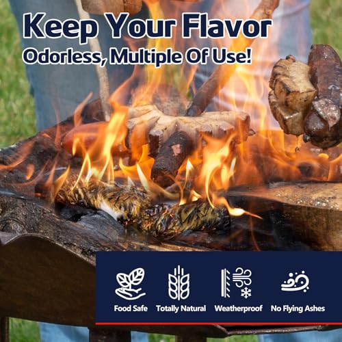 36pcs Waterproof Fire Starters - Quick Ignition & Long Burning Charcoal Starters for Campfires, BBQs & Fire Pits