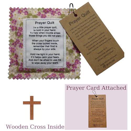 Handcrafted Mini Prayer Quilt with Cross - Portable Spiritual Gift