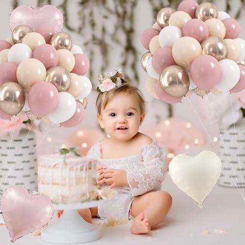 Dusty Pink Balloon Arch Kit | 145Pcs for Baby Shower & Parties