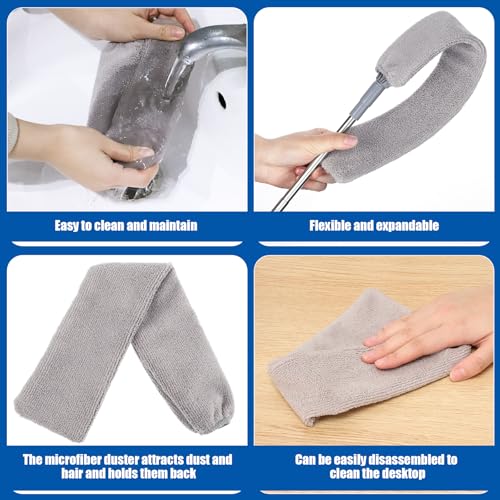 4-Piece Microfiber Retractable Duster Set - 100 Inch Extendable Gap Duster