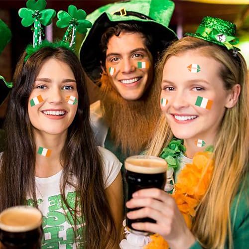 NGUP 24 Sheets Irish Flag Temporary Tattoos for St. Patrick's Day